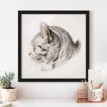 Framed poster - Vintage Drawing Cat III