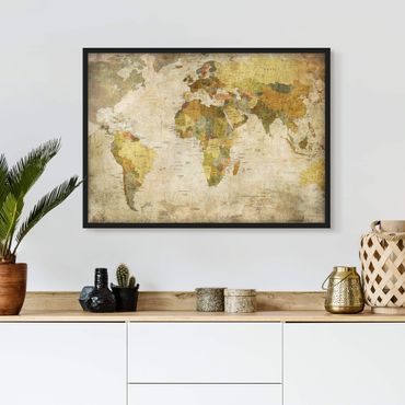 Framed poster - World map