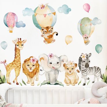 Wall sticker - Watercolour Safari Balloon Animal Set