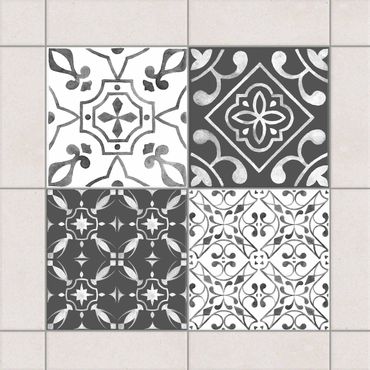 Tile sticker - Watercolour Pattern Gray White No.3