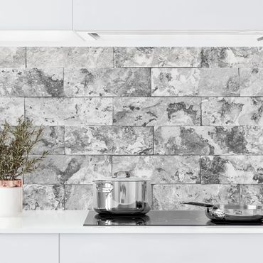 Kitchen wall cladding - Stone Wall Natural Marble Grey