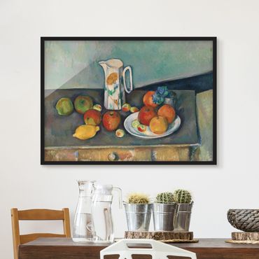 Framed poster - Paul Cézanne - Still Life With Milk Jug And Fruit