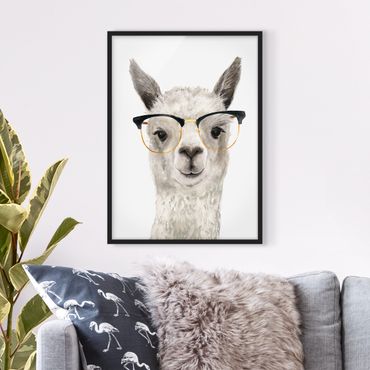 Framed poster - Hip Lama With Glasses I