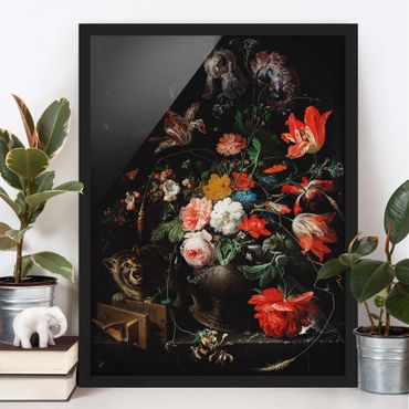 Framed poster - Abraham Mignon - The Overturned Bouquet