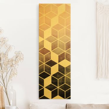 Canvas print gold - Golden Geometry - Pink Gray