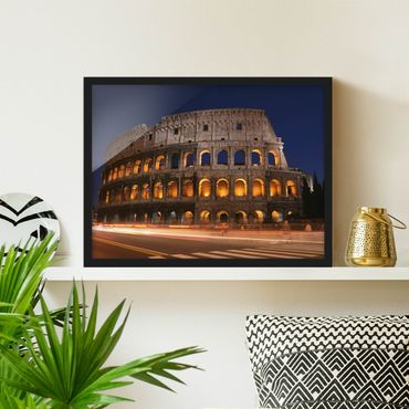 Framed poster - Colosseum in Rome at night