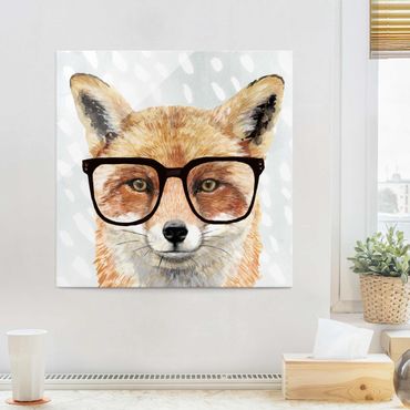 Glass print - Animals With Glasses - Fox