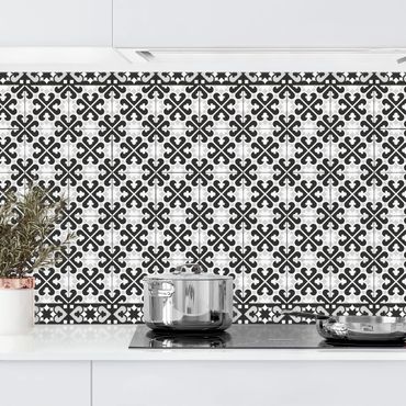 Kitchen wall cladding - Geometrical Tile Mix Hearts Black