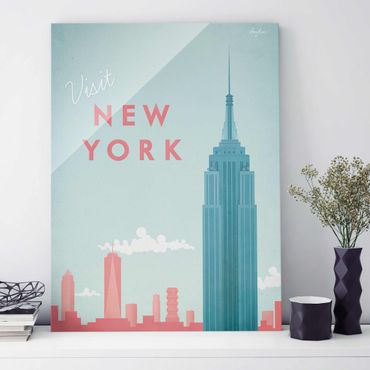Glass print - Travel Poster - New York