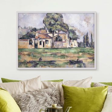 Bild mit Rahmen - Paul Cézanne - Ufer der Marne - Querformat 3:4