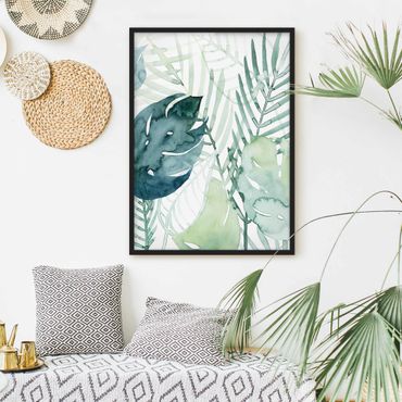 Framed poster - Palm Fronds In Watercolour I
