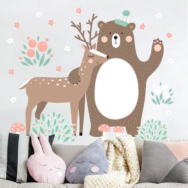 Wall sticker - Forest Friends with Bear and deer