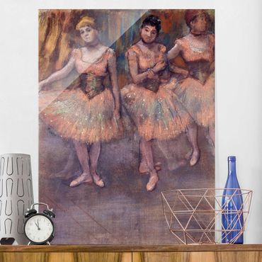 Glass print - Edgar Degas - Three Dancers before Exercise
