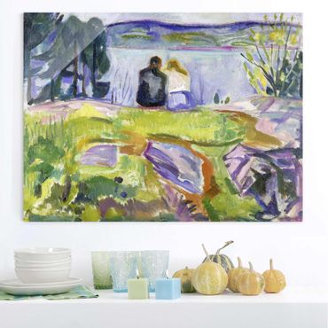 Glass print - Edvard Munch - Spring (Love Couple On The Shore)