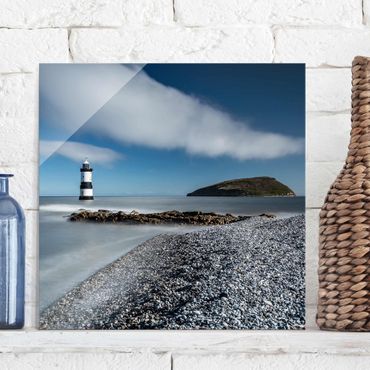 Glass print - Lighthouse In Wales