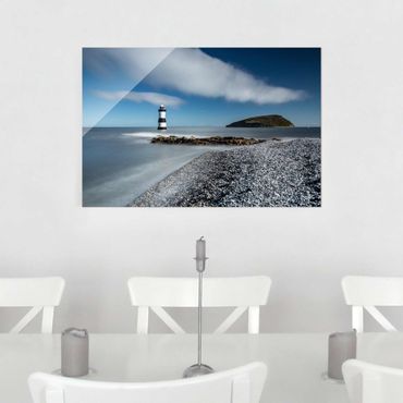 Glass print - Lighthouse In Wales