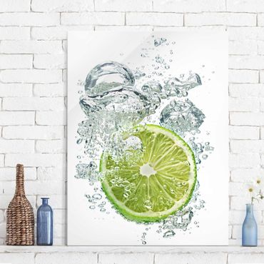 Glass print - Lime Bubbles