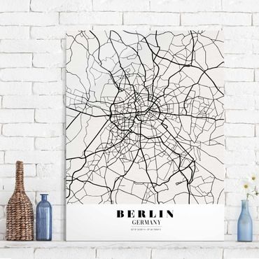 Glass print - Berlin City Map - Classic