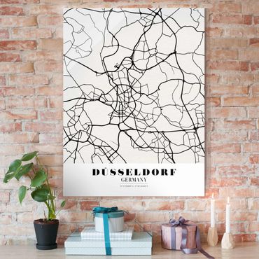 Glass print - Dusseldorf City Map - Classic