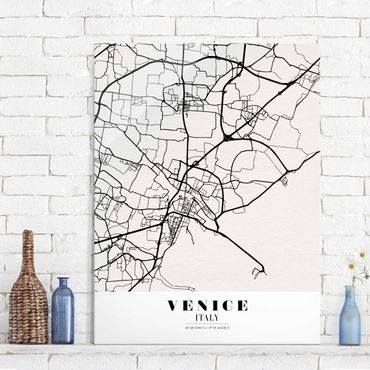 Glass print - Venice City Map - Classic