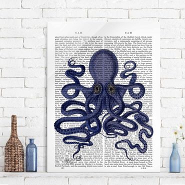 Glass print - Animal Reading - Octopus