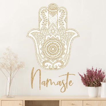 Wall sticker - Namaste - Hamsa hand gold