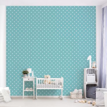 Wallpaper - No.YK55 White Dots On Turquoise