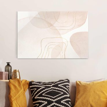 Glass print - Playful Impression With Golden Lines