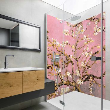 Shower wall cladding - Vincent Van Gogh - Almond Blossom In Antique Pink