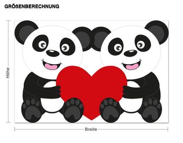 Wall sticker - Pandas With Heart