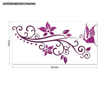 Wall sticker - Floral Butterfly Tendril