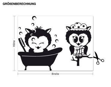 Wall sticker - Owls bathing