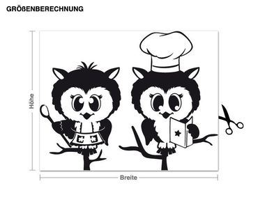 Wall sticker - Cooking Owls