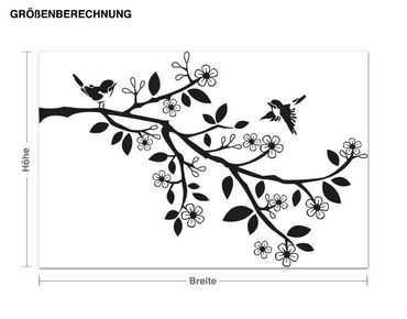 Wall sticker - Twig with sparrows