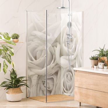 Shower wall cladding - White Roses