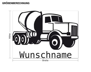 Wall sticker customised text - Concrete Mixer With Customised Name