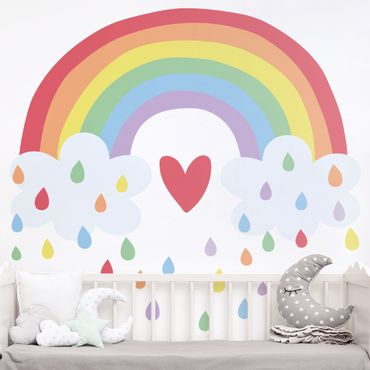 Wall sticker - XXL Rainbow Heart Colourful