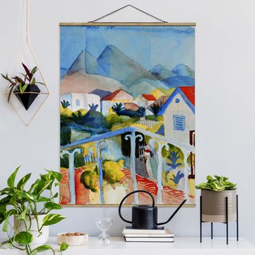 Fabric print with poster hangers - August Macke - Saint Germain near Tunis