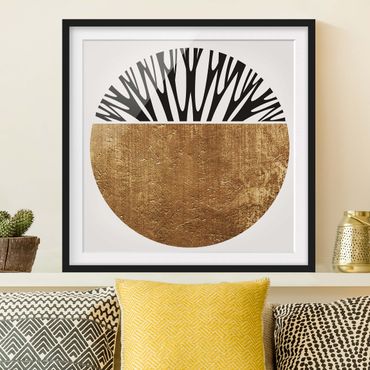 Framed poster - Abstract Shapes - Golden Circle