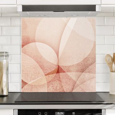 Splashback - Abstract Graphics In Peach-Colour - Square 1:1
