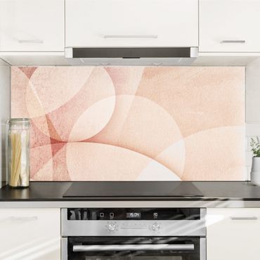 Splashback - Abstract Graphics In Peach-Colour - Landscape format 2:1