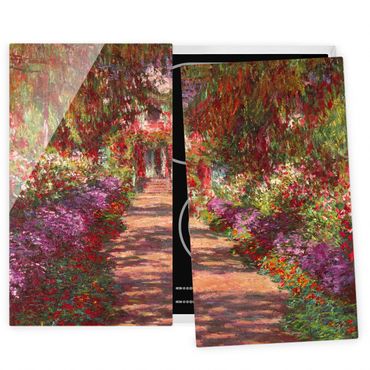 Glass stove top cover  - Claude Monet - Pathway In Monet's Garden At Giverny