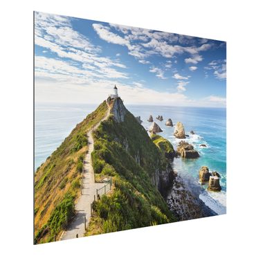 Print on aluminium - Nugget Point Lighthouse And Sea New Zealand