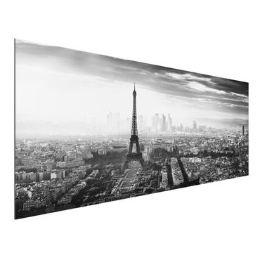 Print on aluminium - The Eiffel Tower From Above Black And White