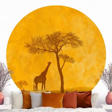 Self-adhesive round wallpaper - Amazing Kenya