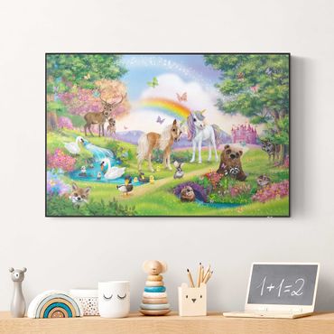 Print with acoustic tension frame system - Animal Club International - Magical Forest With Unicorn