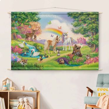 Tapestry - Animal Club International - Magical Forest With Unicorn