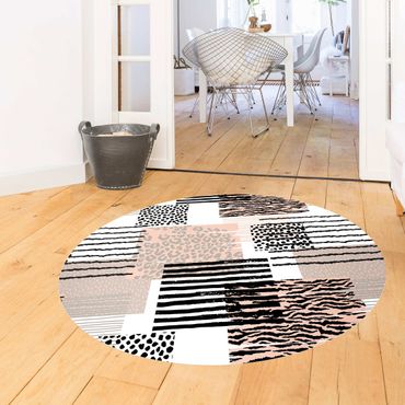Vinyl Floor Mat round - Animal Print Zebra Tiger Leopard Australia
