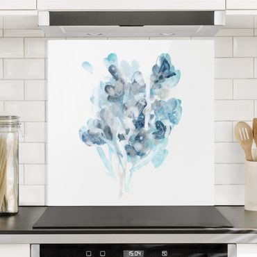 Splashback - Watercolour Bouquet With Blue Shades - Square 1:1