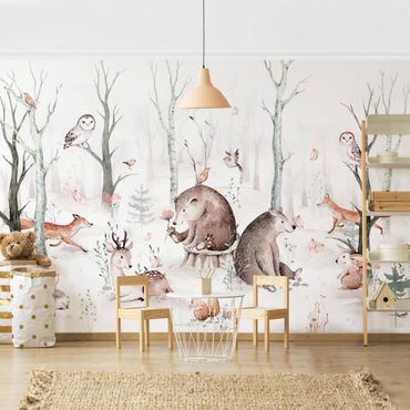 Wallpaper - Watercolour Forest Animal Friends